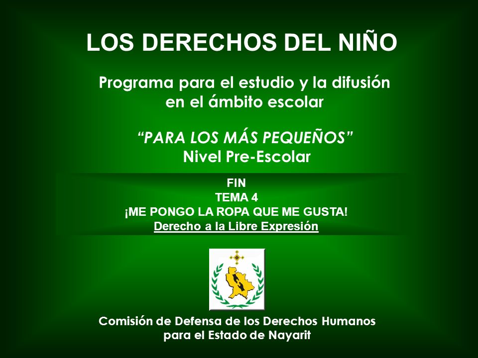 LOS DERECHOS DEL NIÑO Programa para el estudio y la difusión