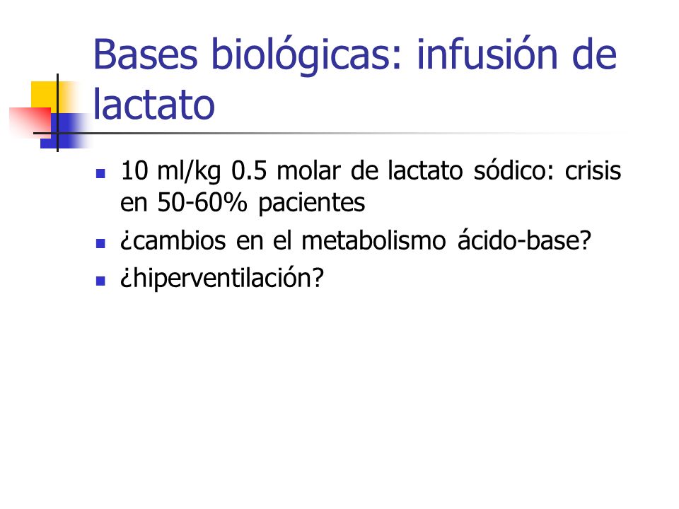 Bases biológicas: infusión de lactato