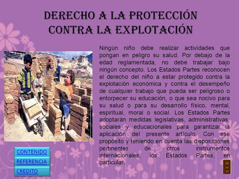 DERECHO A LA PROTECCIÓN CONTRA LA EXPLOTACIÓN