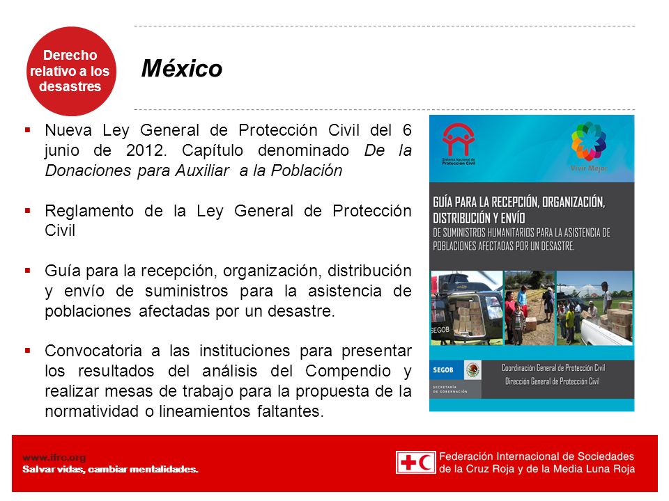 México Nueva Ley General de Protección Civil del 6 junio de Capítulo denominado De la Donaciones para Auxiliar a la Población.