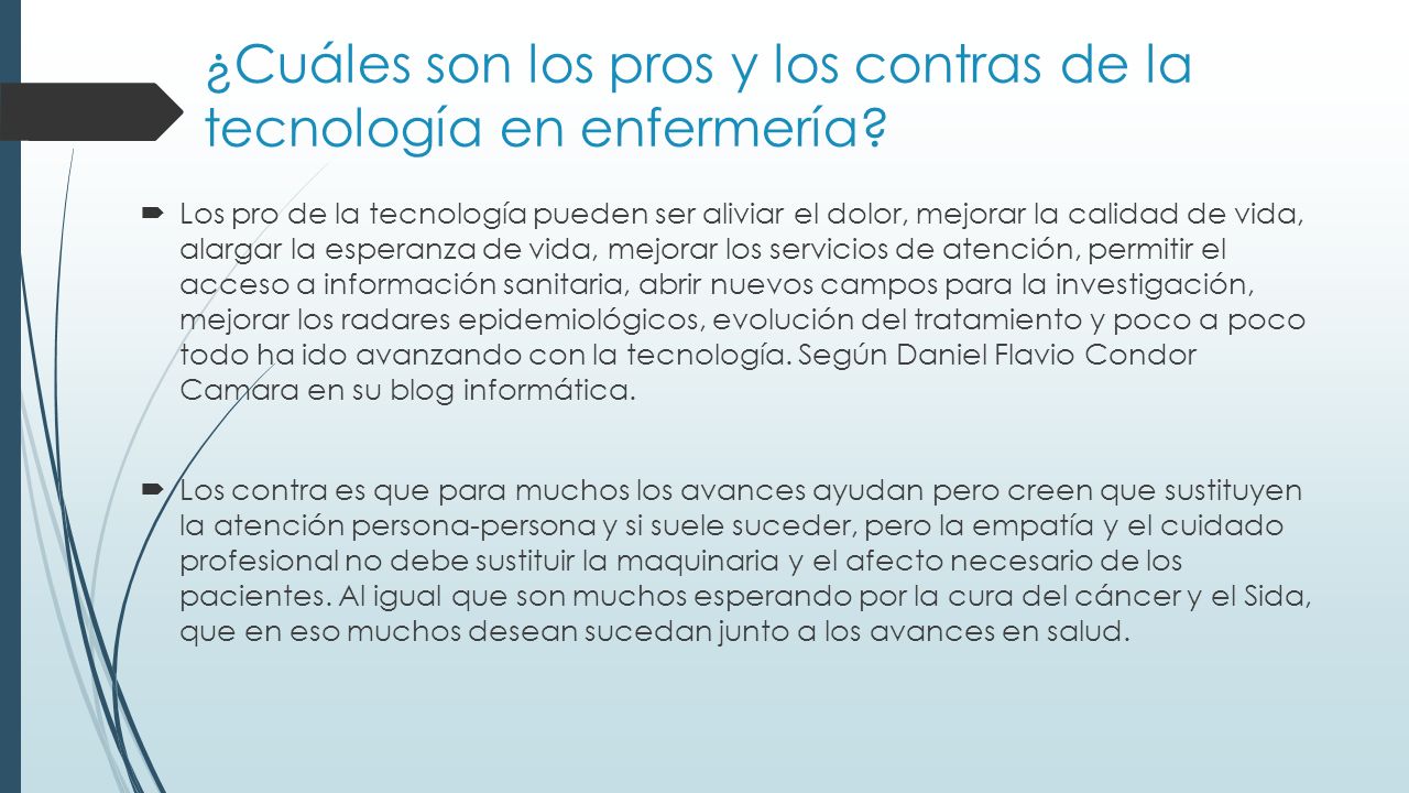 ¿Cuáles son los pros y los contras de la tecnología en enfermería