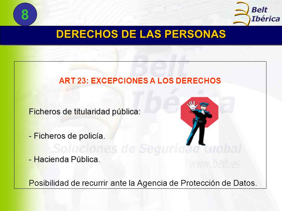 DERECHOS DE LAS PERSONAS ART 23: EXCEPCIONES A LOS DERECHOS