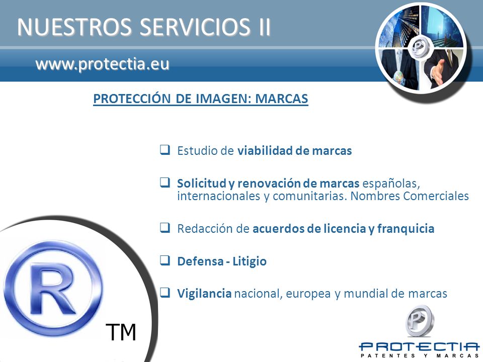 NUESTROS SERVICIOS II   PROTECCIÓN DE IMAGEN: MARCAS