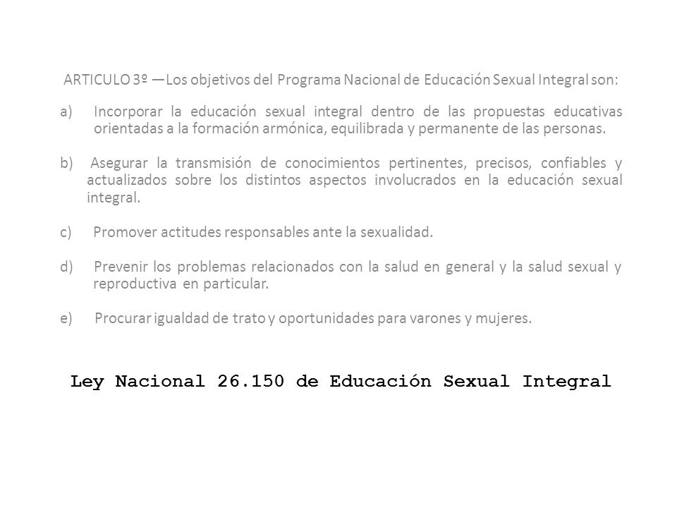 Ley Nacional de Educación Sexual Integral