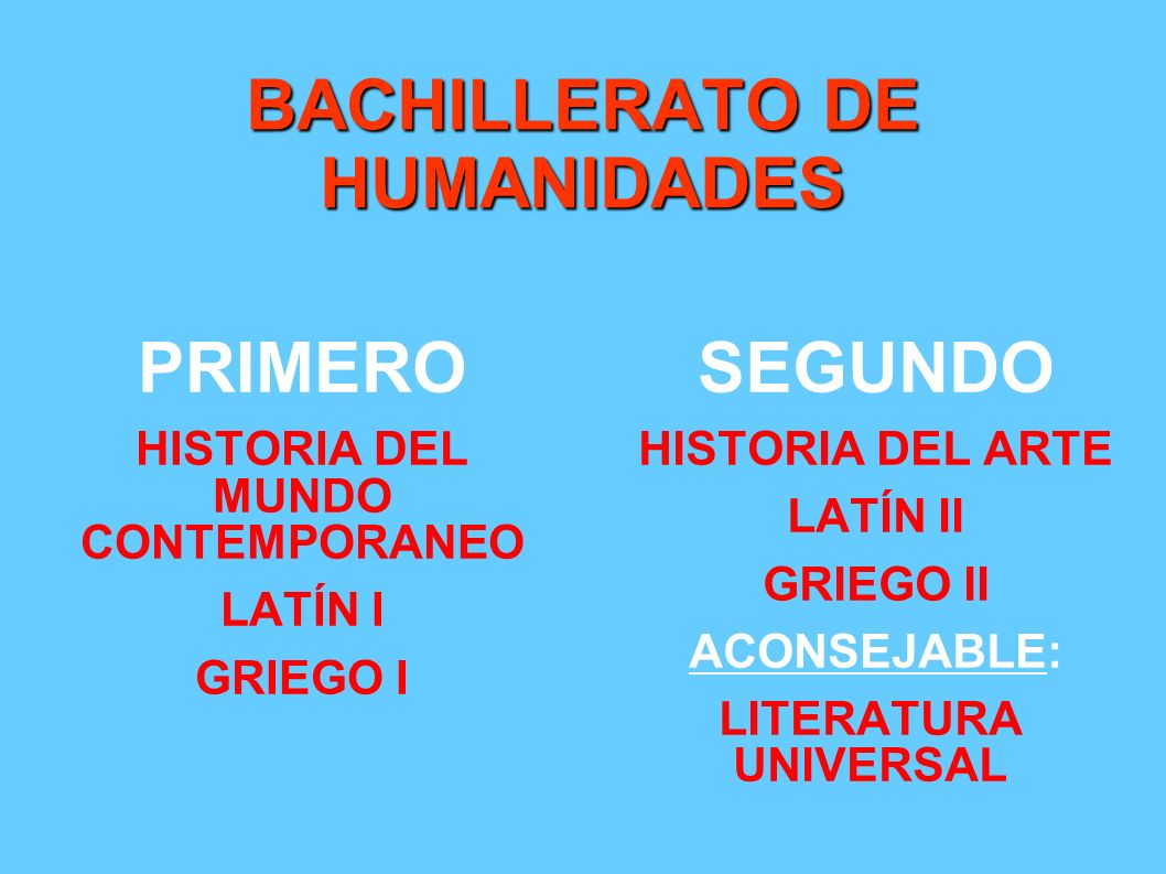 BACHILLERATO DE HUMANIDADES