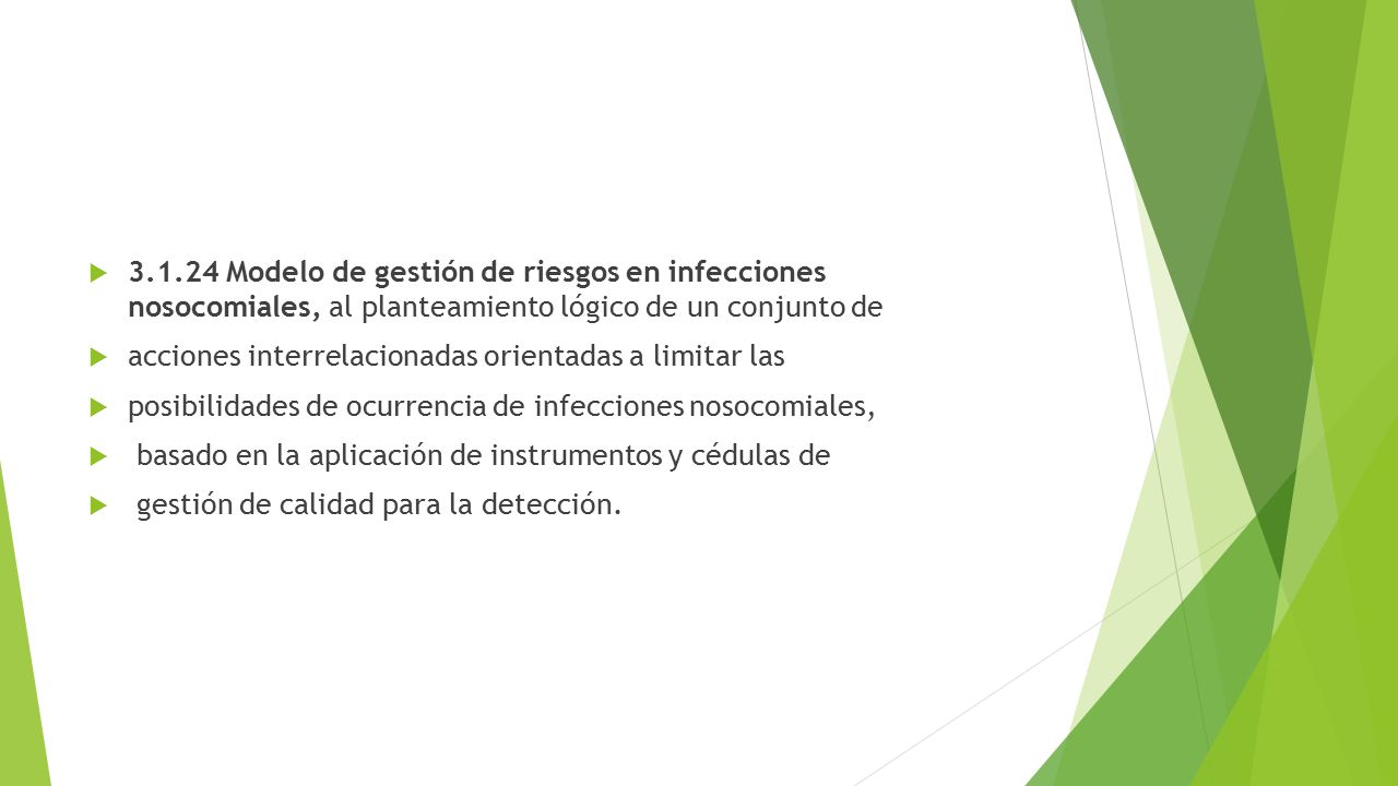 Modelo de gestión de riesgos en infecciones nosocomiales, al planteamiento lógico de un conjunto de
