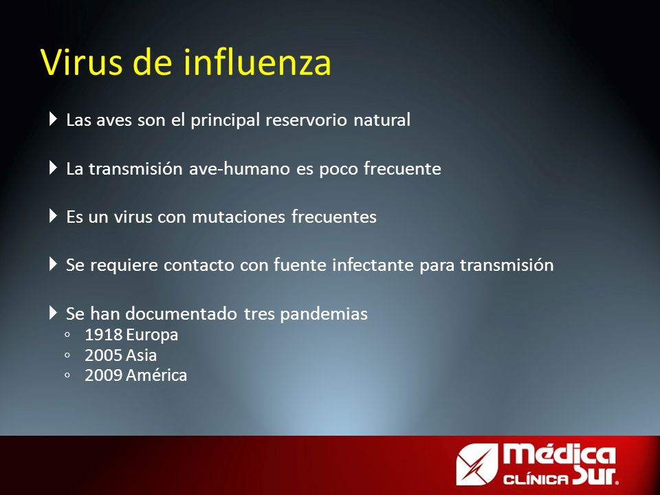 Virus de influenza Las aves son el principal reservorio natural