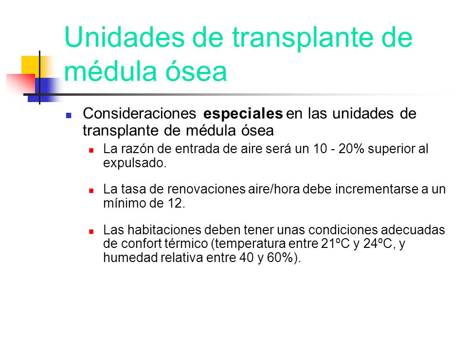 Unidades de transplante de médula ósea
