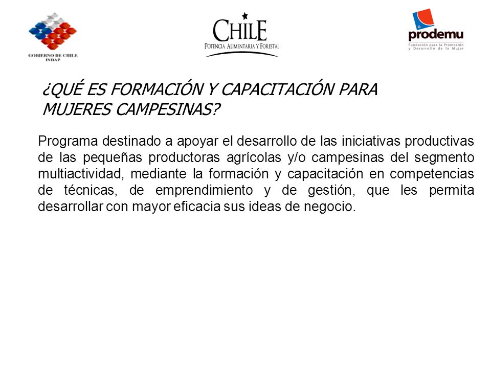 ¿QUÉ ES FORMACIÓN Y CAPACITACIÓN PARA MUJERES CAMPESINAS