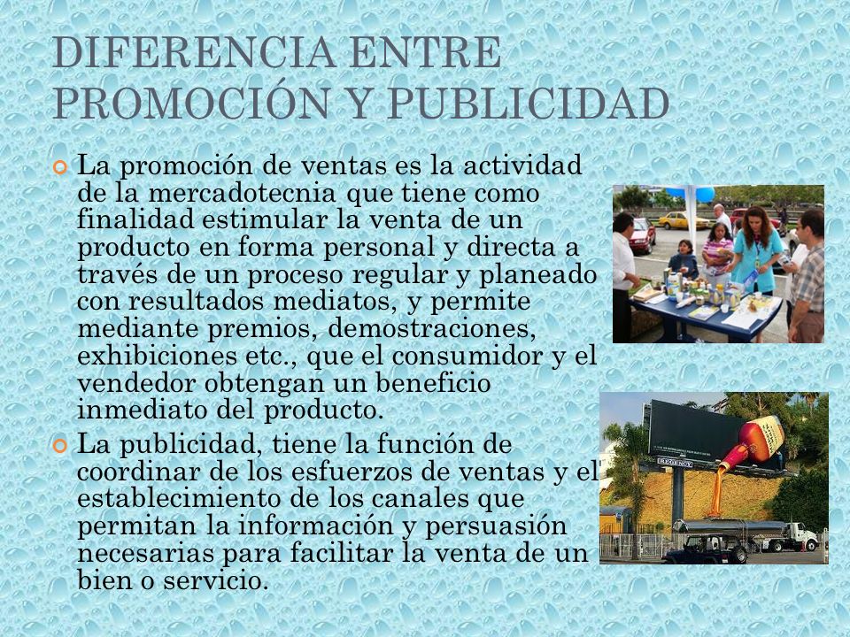 DIFERENCIA ENTRE PROMOCIÓN Y PUBLICIDAD