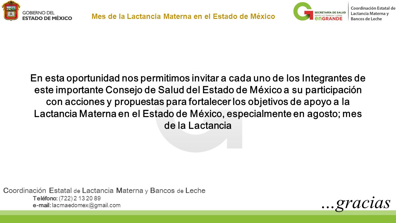 Mes de la Lactancia Materna en el Estado de México