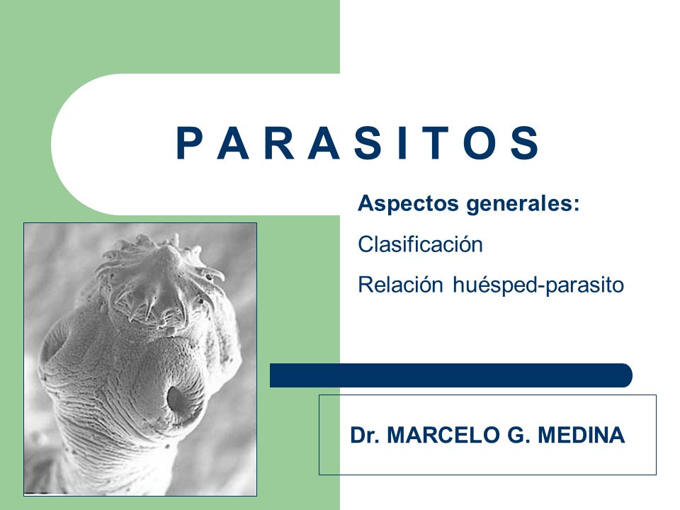 P A R A S I T O S Aspectos generales: Clasificación