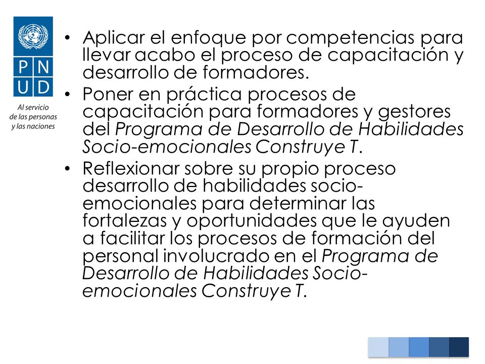Aplicar el enfoque por competencias para llevar acabo el proceso de capacitación y desarrollo de formadores.