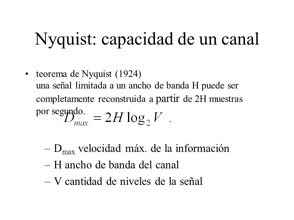 Nyquist: capacidad de un canal