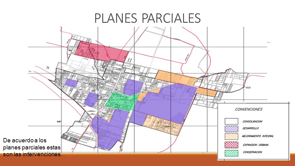 PLANES PARCIALES De acuerdo a los planes parciales estas son las intervenciones.