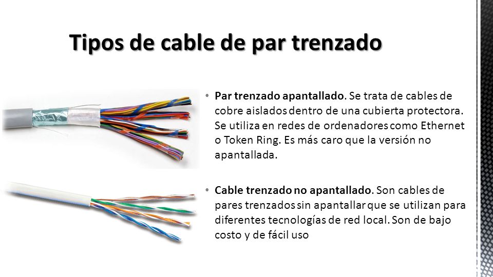 Tipos de cable de par trenzado