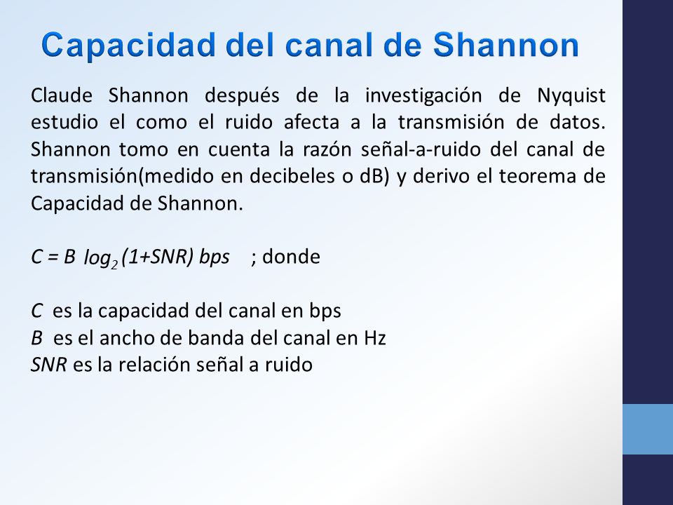 Capacidad del canal de Shannon