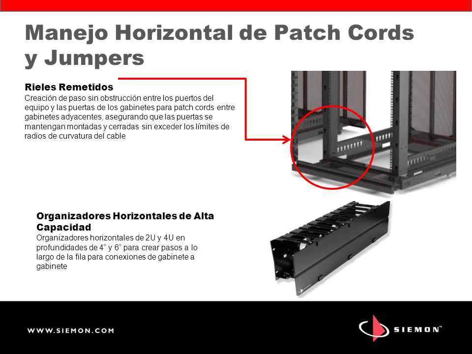 Manejo Horizontal de Patch Cords y Jumpers