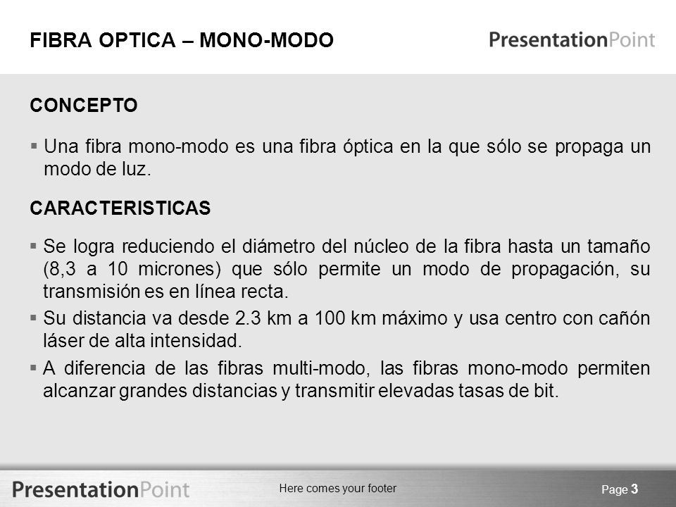 FIBRA OPTICA – MONO-MODO