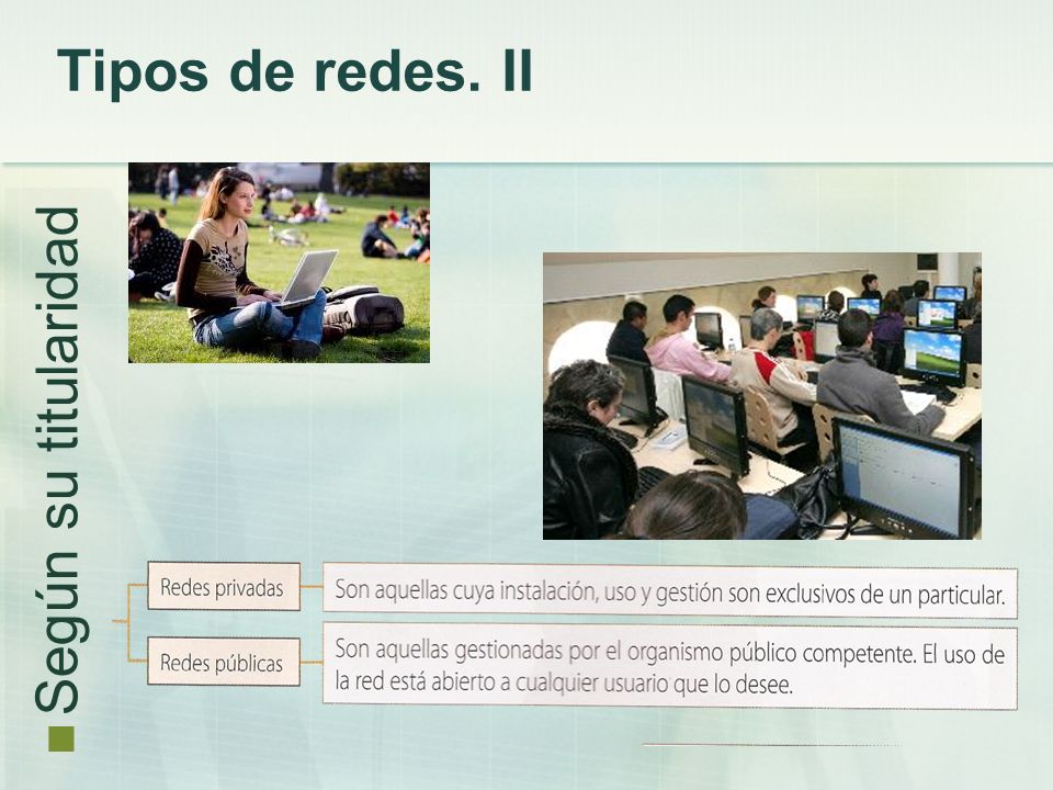 Tipos de redes. II Según su titularidad