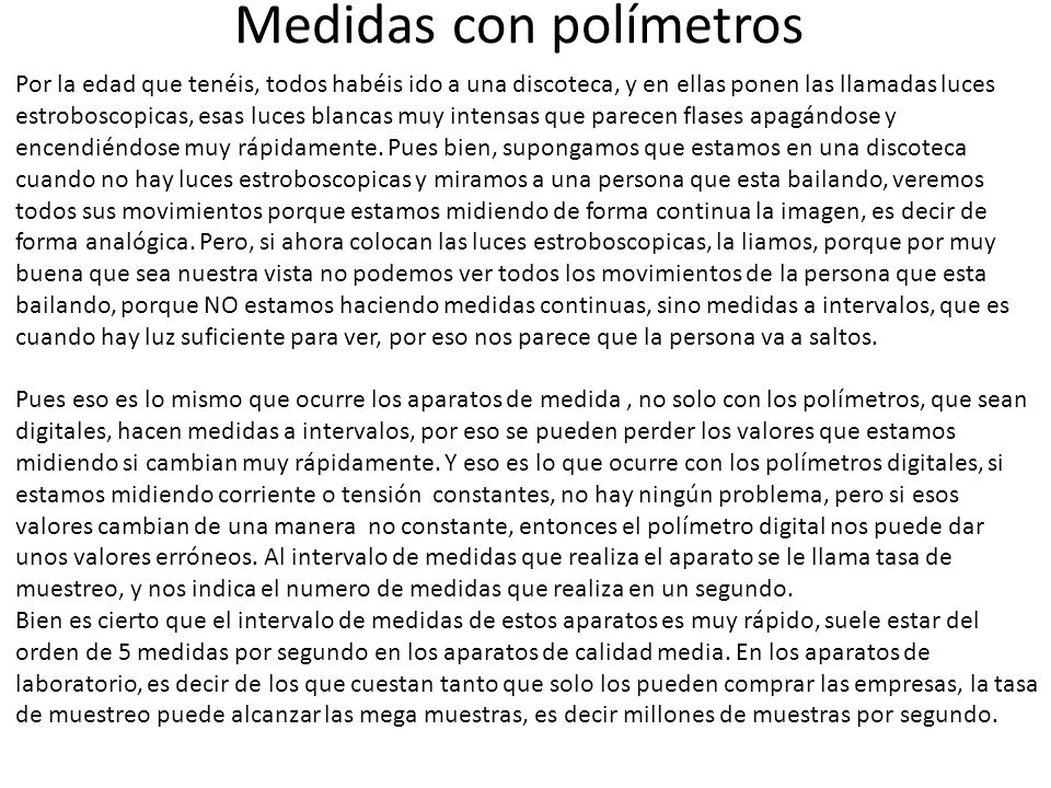 Medidas con polímetros