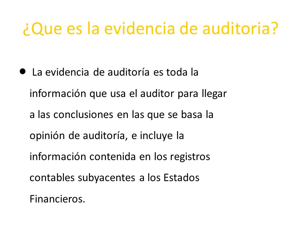 ¿Que es la evidencia de auditoria