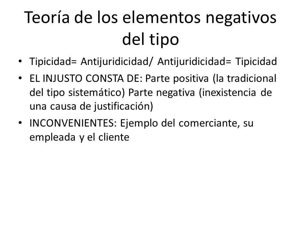 Teoría de los elementos negativos del tipo