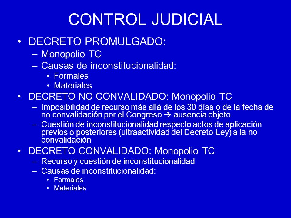 CONTROL JUDICIAL DECRETO PROMULGADO: Monopolio TC