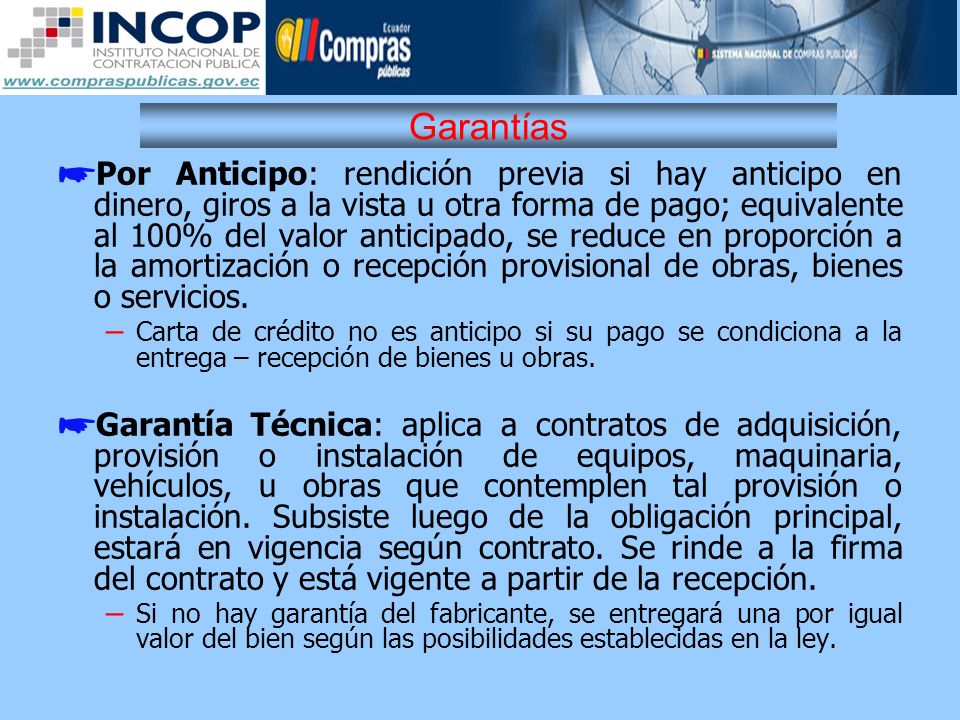 REPUBLICA DEL ECUADOR INCOP - ppt descargar