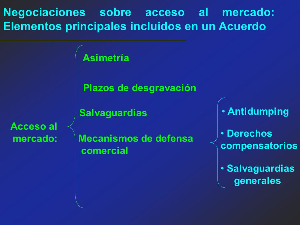 Negociaciones sobre acceso al mercado: Elementos principales incluidos en un Acuerdo