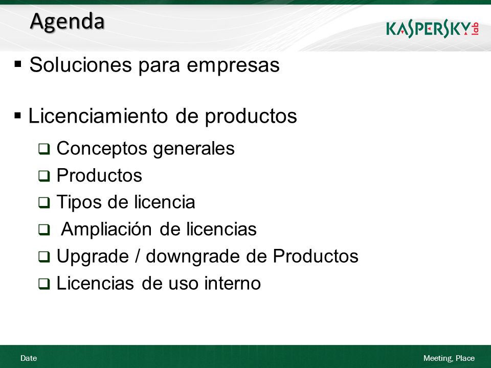 Agenda Soluciones para empresas Licenciamiento de productos