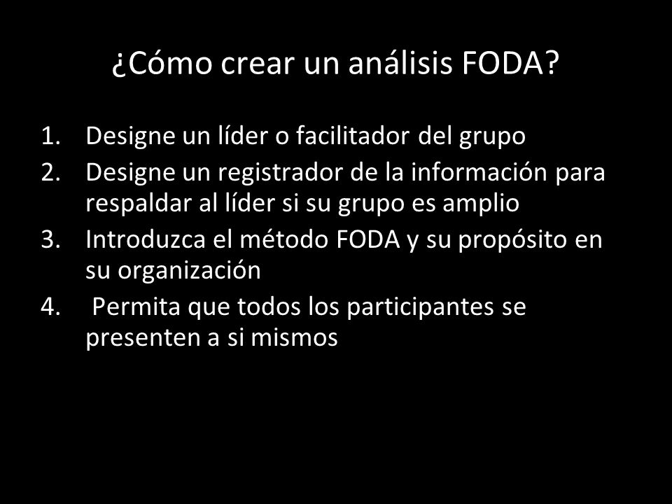 ¿Cómo crear un análisis FODA