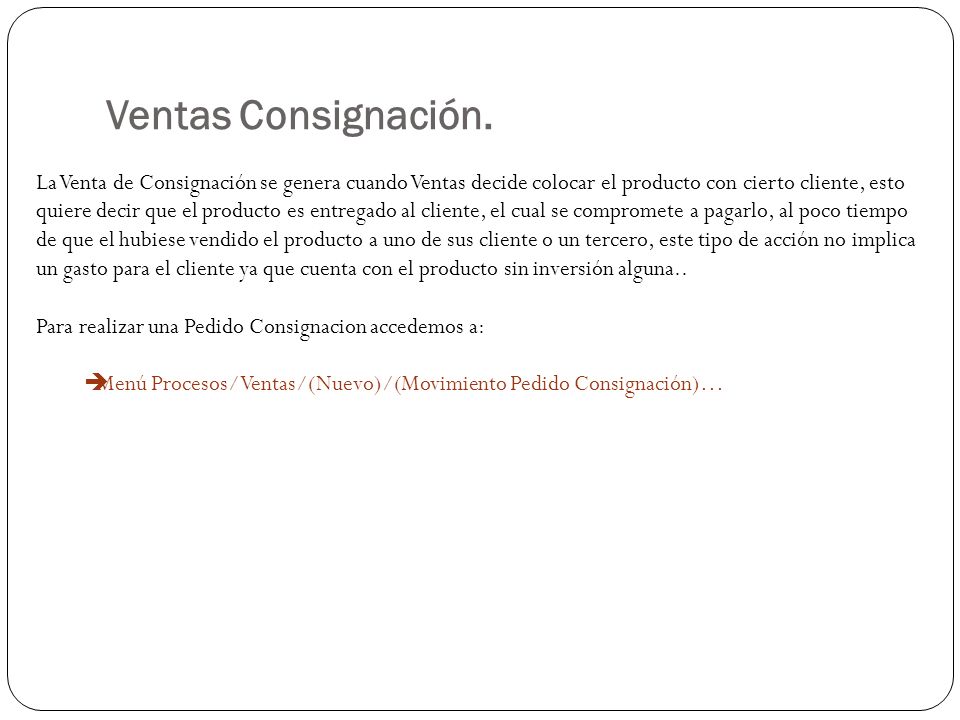 Ventas Consignación.