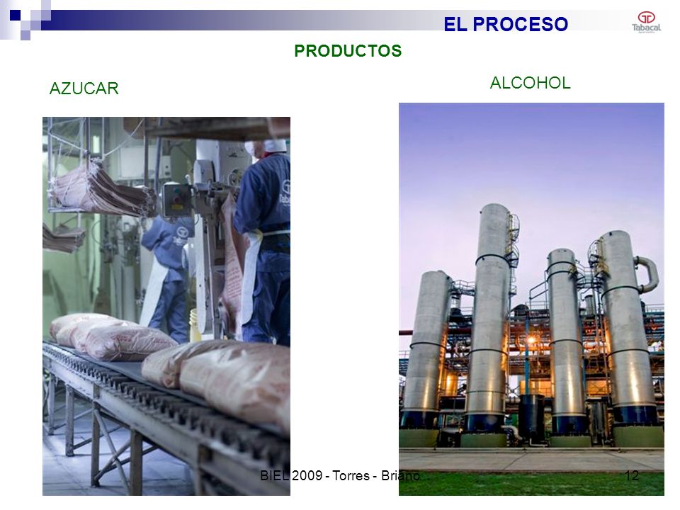 EL PROCESO PRODUCTOS ALCOHOL AZUCAR BIEL Torres - Briano 12