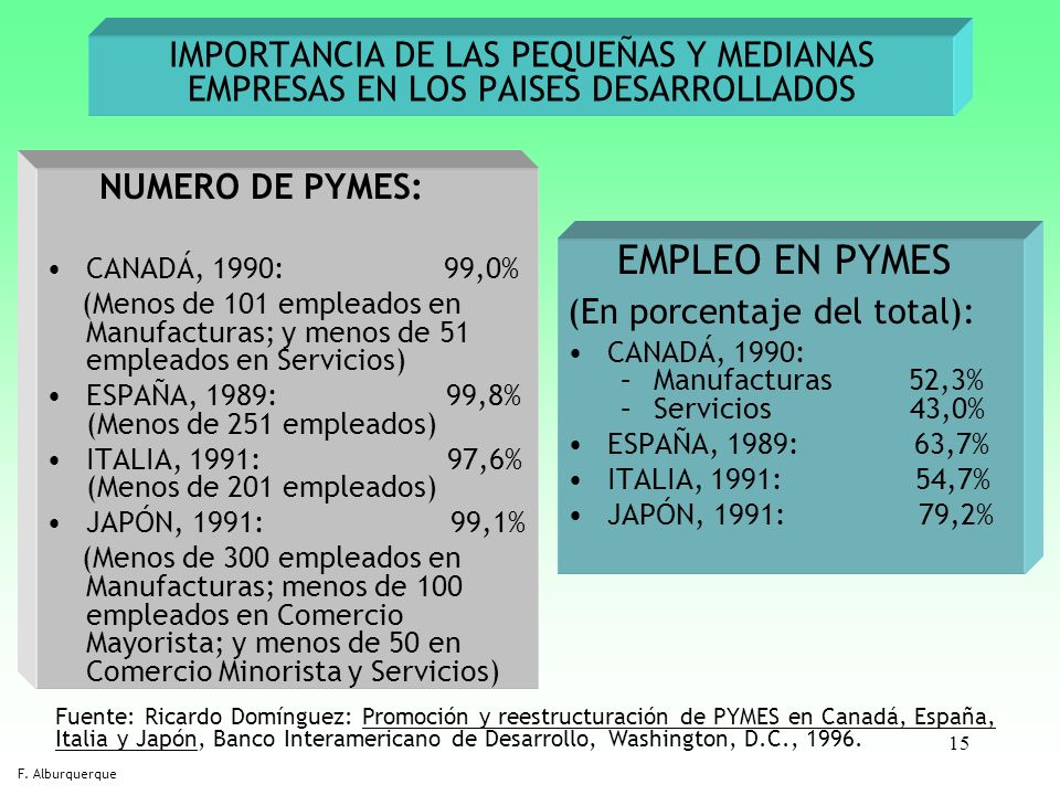IMPORTANCIA DE LAS PEQUEÑAS Y MEDIANAS EMPRESAS EN LOS PAISES DESARROLLADOS