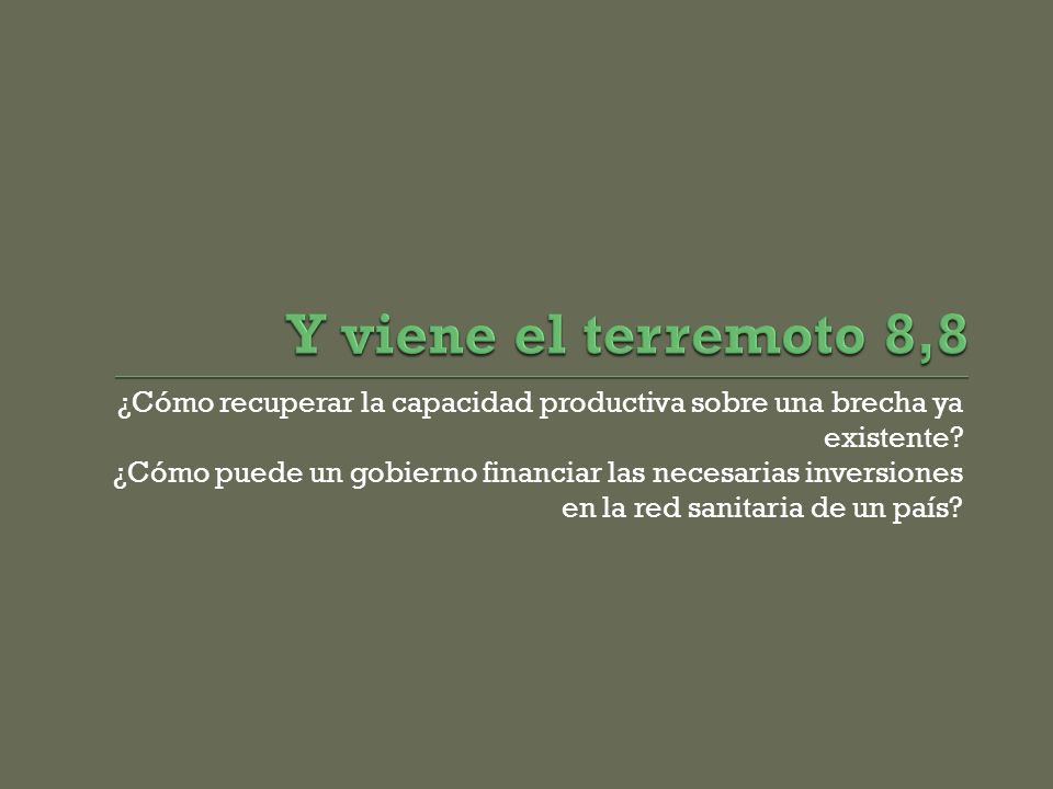 Y viene el terremoto 8,8 ¿Cómo recuperar la capacidad productiva sobre una brecha ya existente