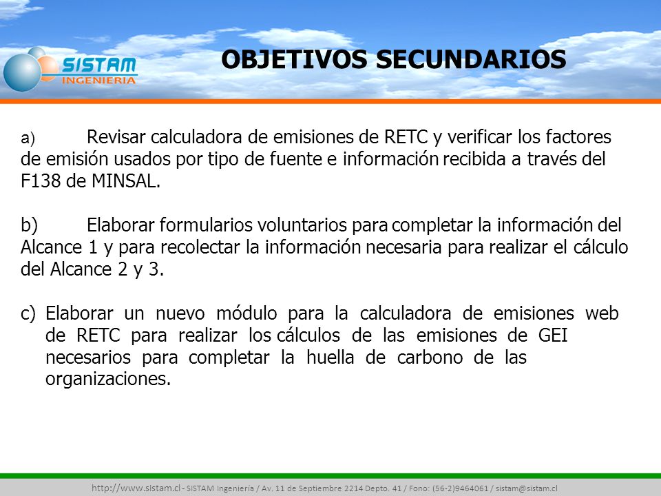 OBJETIVOS SECUNDARIOS
