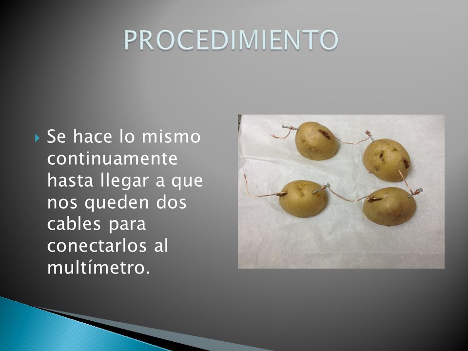 PROCEDIMIENTO Se hace lo mismo continuamente hasta llegar a que nos queden dos cables para conectarlos al multímetro.