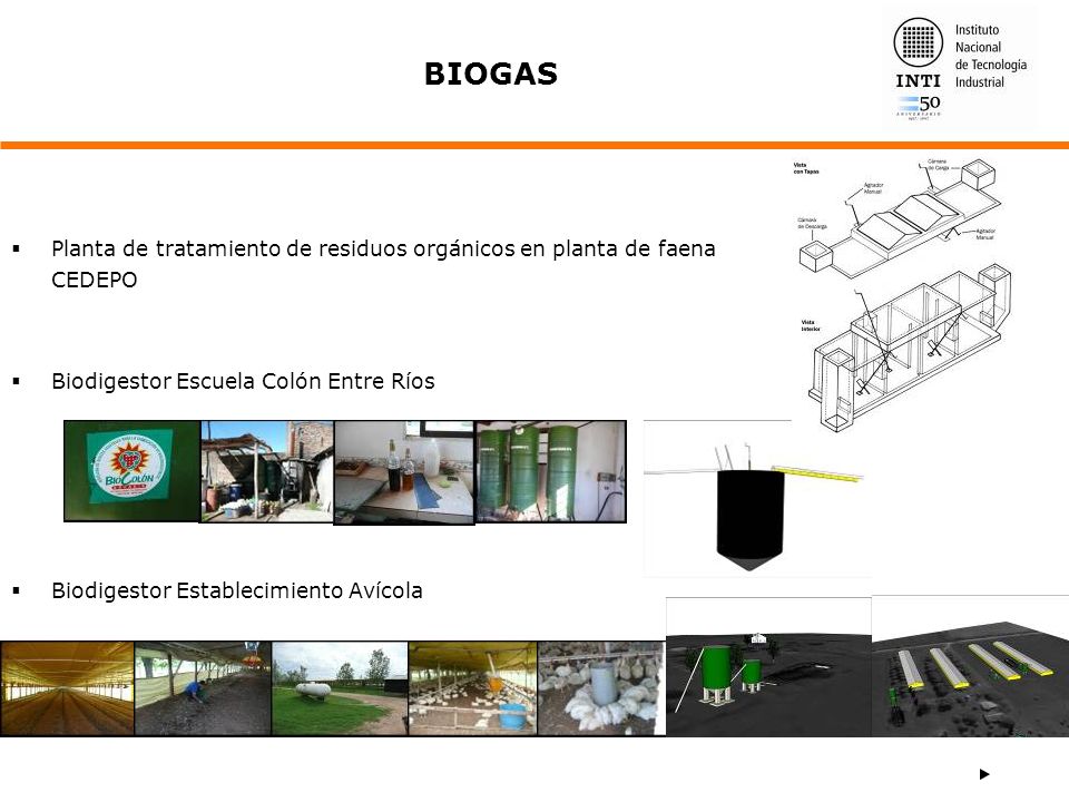 BIOGAS Planta de tratamiento de residuos orgánicos en planta de faena CEDEPO. Biodigestor Escuela Colón Entre Ríos.