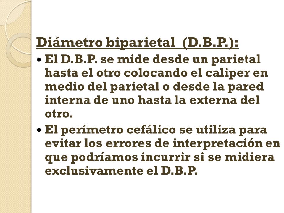 Diámetro biparietal (D.B.P.):