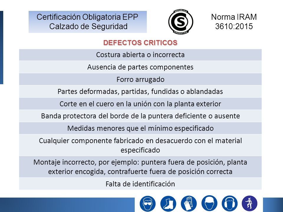 Costura abierta o incorrecta Ausencia de partes componentes