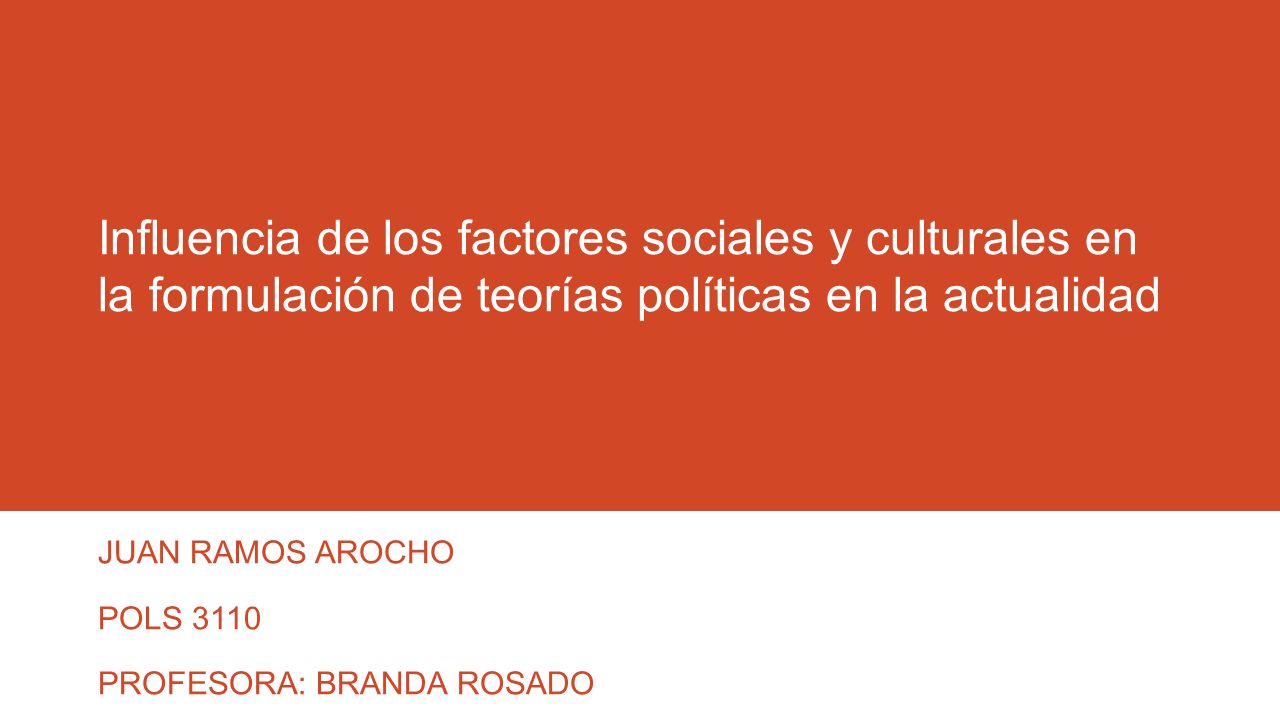 JUAN RAMOS AROCHO POLS 3110 PROFESORA: BRANDA ROSADO