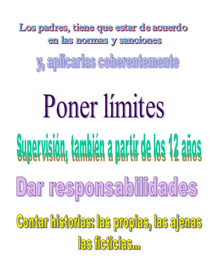 Los padres, tiene que estar de acuerdo en las normas y sanciones