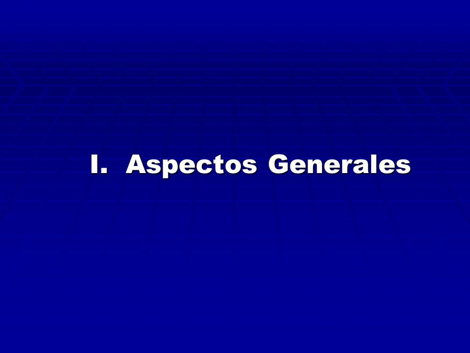 I. Aspectos Generales