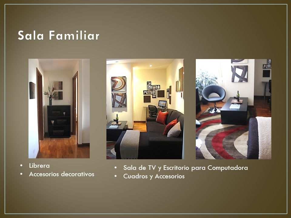 Sala Familiar Librera Sala de TV y Escritorio para Computadora