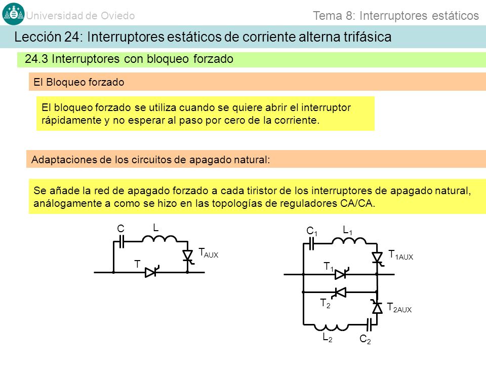 Lección 24: Interruptores estáticos de corriente alterna trifásica