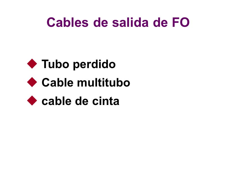 Cables de salida de FO Tubo perdido Cable multitubo cable de cinta