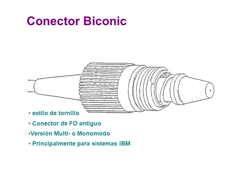 Conector Biconic estilo de tornillo Conector de FO antiguo