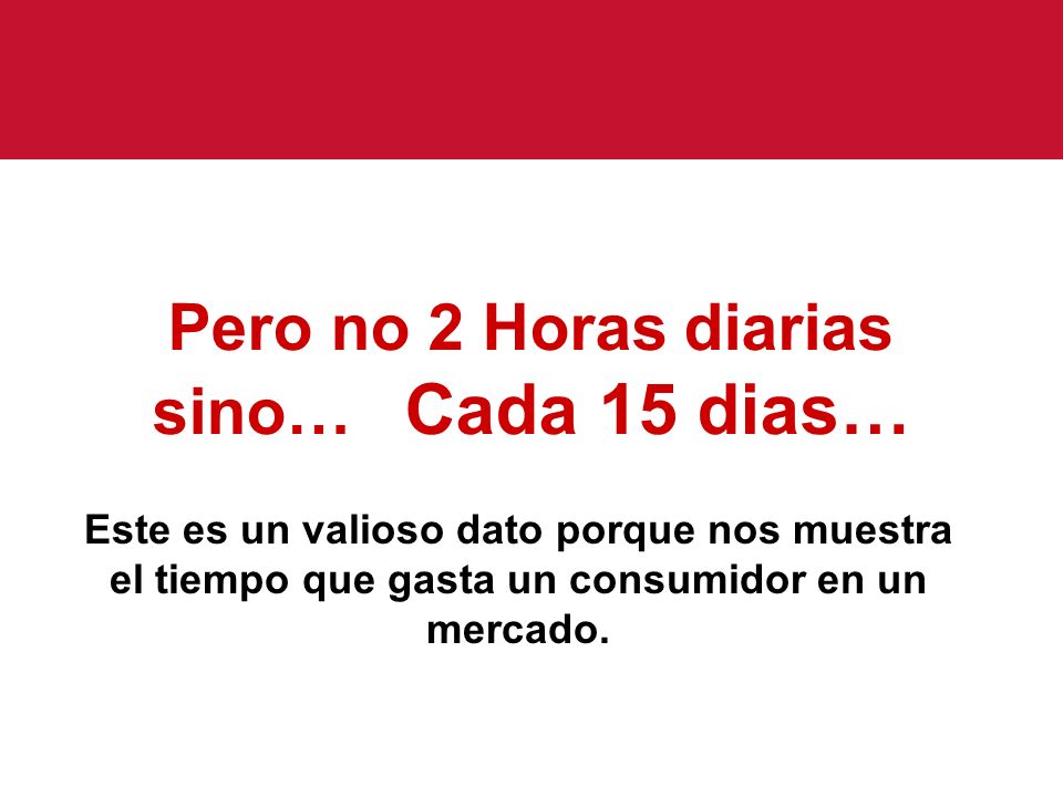 Pero no 2 Horas diarias sino… Cada 15 dias…