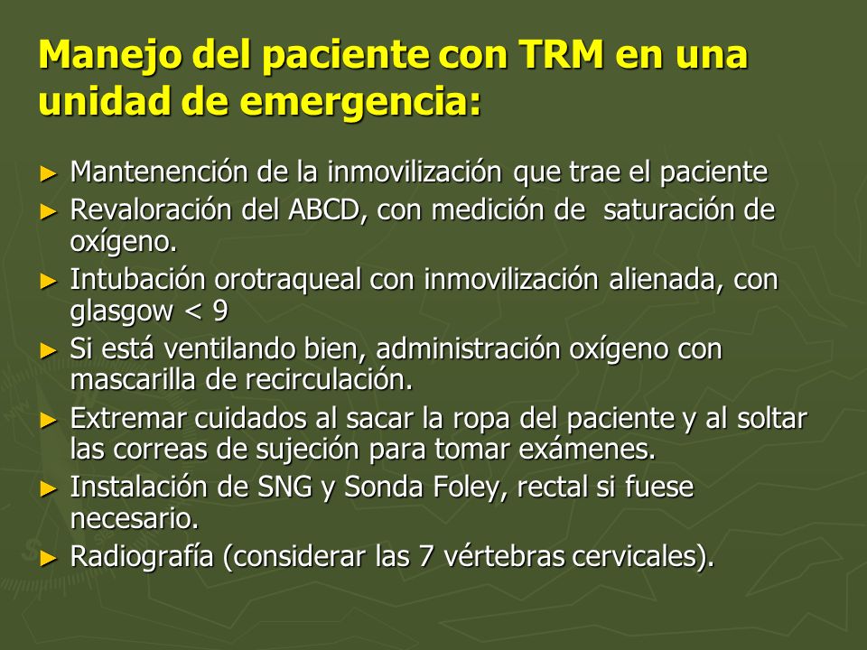 Manejo del paciente con TRM en una unidad de emergencia: